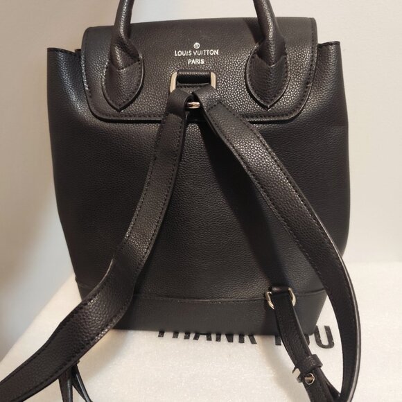 Black leather backpack - Picture 3 of 5